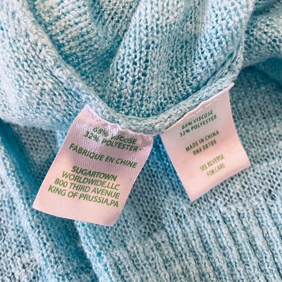Lilly Pulitzer Aqua Blue Isle Cardigan XS sweater surf blue light open front - Picture 4 of 11